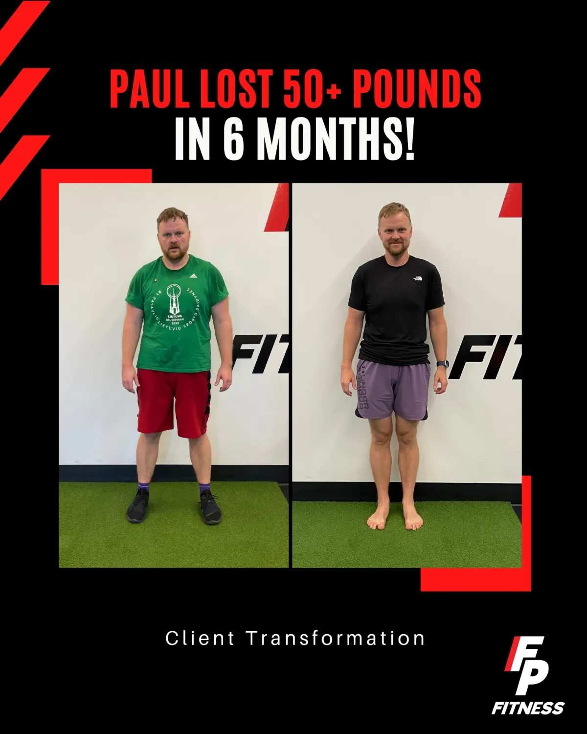 Paul's before-and-after transformation photo